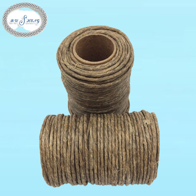 waxed cotating hemp wick spool 20ft 50ft hemp twine